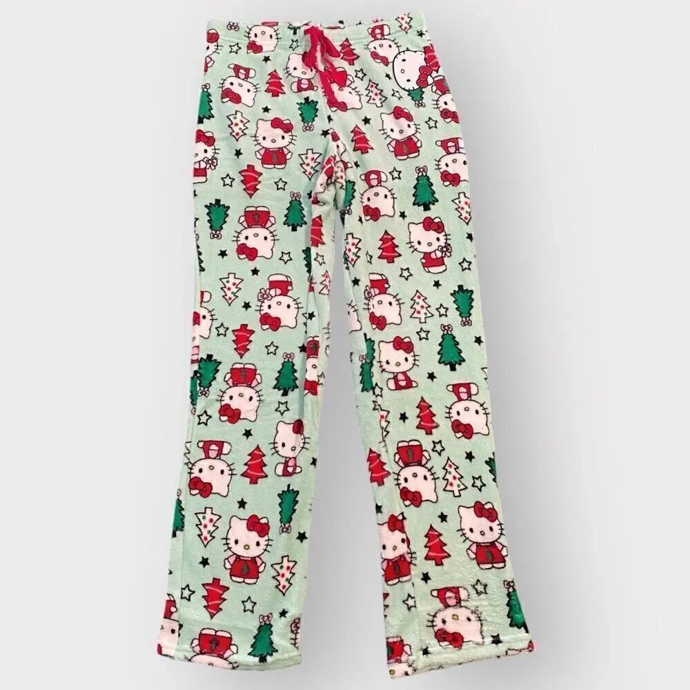 Hello Kitty “Christmas Trees” Fuzzy Soft Touch Pajama Pants Womens size X-Large